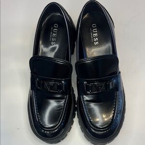 Guess Women's Shiny Black Loafers